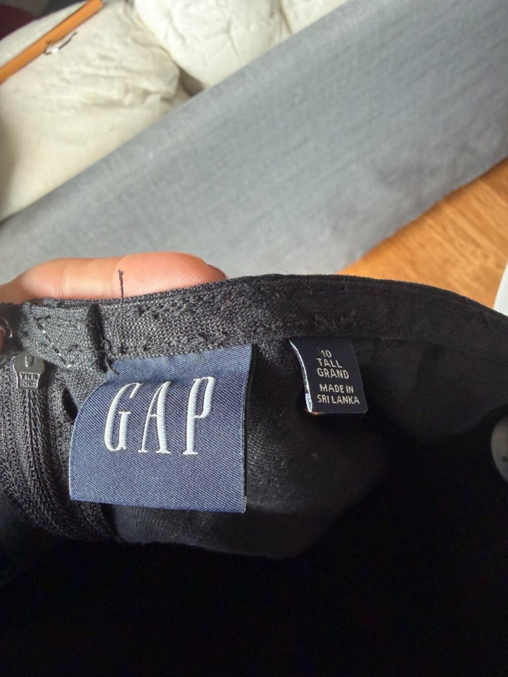GAP Black Linen Blend Button Front Mini Skort Size 10 Tall - Picture 8 of 9